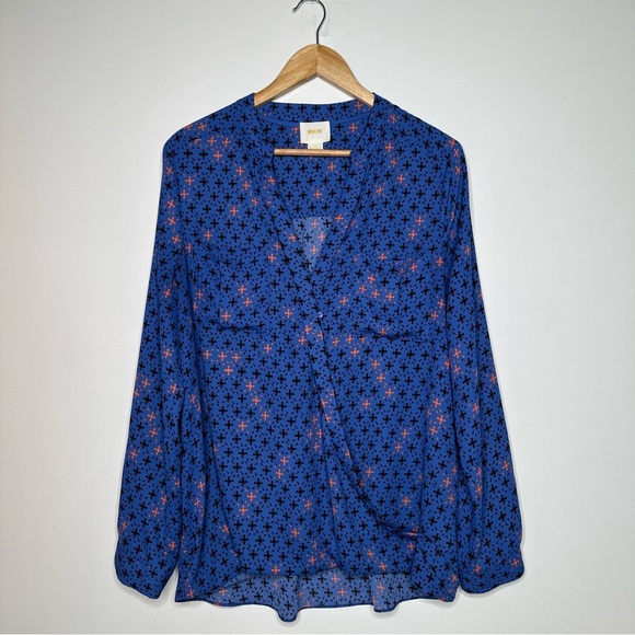 Maeve Anthropologie Eva Wrap Blouse Size 12 - Picture 2 of 11
